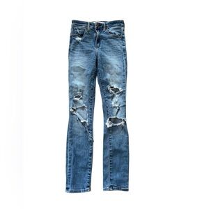 Abercrombie & Fitch Jeans Super Skinny Ankle Womens 24/00 High Rise Distressed